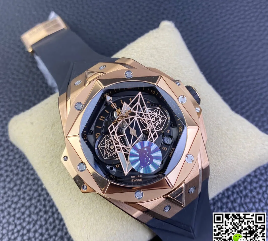 Hublot Big Bang Sang Bleu II 418.OX.1108.RX.MXM19 BB Factory 1:1 Best Edition Replica Watch Black Strap